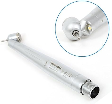 Teeth Care LED Fiber Optic Hand Tool 45 Degree Push Button Single Spray NSK Style Air Compressor Accessories with Additional 1 Pc Ceramic Cartridge (2H)