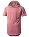 URBANCREWS Mens Hipster Hip Hop Heavy French Terry Hoodie T-shirt BURGUNDY, L