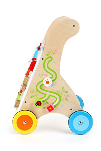 small foot Lauflernwagen Kunterbunt, aus Holz, multifunktionales Motorikspielzeug, mit gummierten Rädern, ab 1 Jahr, 10745 – Bild 4