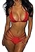 Evenstone Women's Bandage Halter Neck String Sexy Bikini Set Swimsuit Swimwear (L, Red)