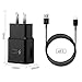 Adaptive Fast Charger kit,Wall Charger Adapter Compatible with Samsung Galaxy S8/S9/S10 Plus/note8/9, Include 2X Charging Adapter + 2X Type-C Cable (2 Packs) -Black