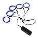 EL Wire,SOLMORE 5 X 1 Metre EL Wire Neon Glowing Strobing Light Waterproof LED Strip Electroluminescent Wire Kit for Halloween Party Xmas Indoor Outdoor Decoration (Blue)