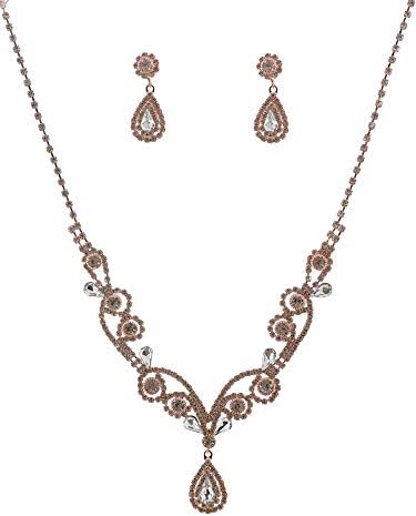 Rose Gold Plating Necklace Jewelry Set Wedding Jewelry Set