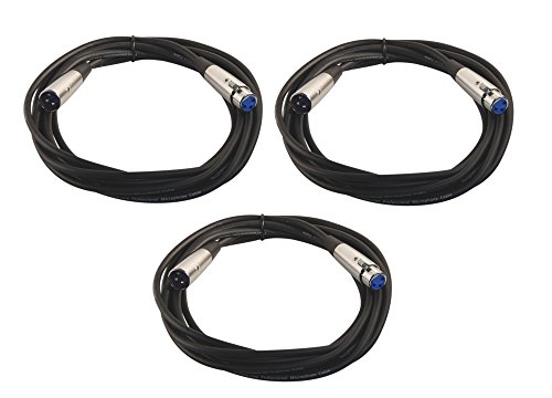 Three Pack of Your Cable Store 15 Foot XLR 3P Male/Female Microphone Cables