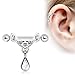 Celtic Floral Tiara Ear Cuff with Tear Drop WildKlass Dangle 316L Surgical Steel 16 Gauge