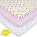 Pack n Play Playard Sheet Set | 3 Pack | 100% Super Soft Jersey Knit Cotton (150 GSM) | Portable Mini Crib Mattress Fitted Sheets for Boys & Girls by BaeBae Goods