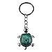 Joya Gift Jewelry Tortoise Shape Keyring Malachite Gemstone Pendant Stainless Steel Keychain