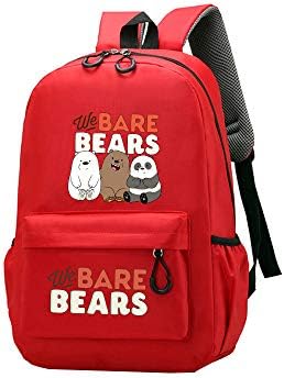 We Bare Bears Casual Backpack Best Selling Children's School Bag Primary School Backpack Cartoon Pattern Printing Backpack (Color : Red01, Size : 30 X 12 X 41cm)