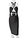 TOB Women's Sexy Bodycon Sleeveless Basic Criss Cross Lace Up Club Midi Dress Black