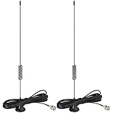 Bingfu Antena receptora de micrófono inalámbrico de base magnética UHF 400 MHz-960 MHz BNC Antena macho (paquete de 2) para s