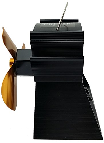 VODA 4.9 inches Mini Heat Powered Stove Fan for Small Space Wood/Log Burner/Fireplace - Eco Friendly(Gold)