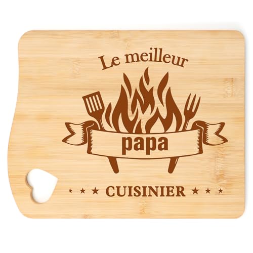 Blumuze Father's Day Gift for Dad, Carved Bamboo Chopping Board Birthday Gift Dad Father, Gift Idea for Father, Kitchen, Original Men's Gift, Father's Day, Christmas