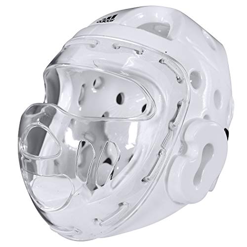 Adidas Martial Arts Taekwondo Headgear With Face Shield White Medium