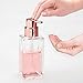 mDesign Square Glass Refillable Liquid Soap Dispenser Pump Bottle for Bathroom Vanity Countertop, Kitchen Sink - Holds Hand Soap, Dish Soap, Hand Sanitizer, Essential Oils - 2 Pack - Clear/Rose Gold