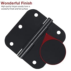 3 Pack Black Door Hinges for Doors 3 1/2 Interior