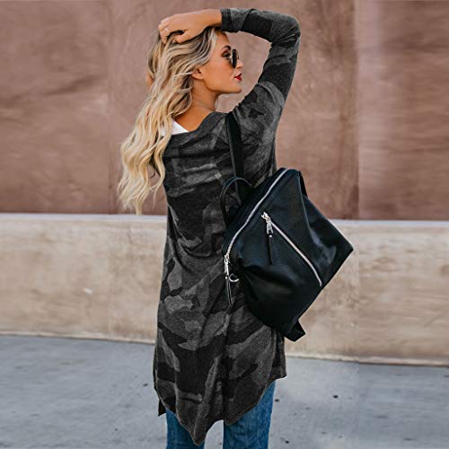 TIFENNY Women's Going Out Cardigans Ladies Lightweight Long Cardigan Camouflage Outwear Long Sleeve Coats Tops - Thumbnail 3