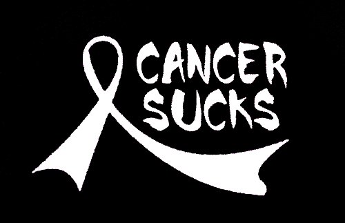 Cancer Sucks Decal Vinyl Sticker|Cars Trucks Vans Walls Laptop| White |7.5 x 4.5 in|CCI1159