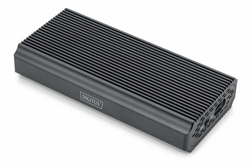 DIGITUS M.2 NVMe SSD enclosure - USB 4.0 - 40 Gbit/s - For NVMe SSDs up to 8 TB - For 2230/2242/2260/2280 SSDs - Tool-free - Aluminum housing - Plug & Play - Grey
