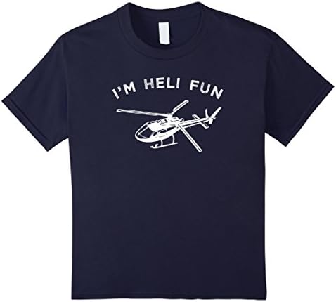 unisex-child Helicopter Chopper T-Shirt, I'm Heli Fun Tee For Pilots 6 Navy