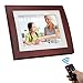 Digital Photo Frame 8 Inch - 4:3 Digital Picture Frame Calendar Clock Function Wooden Digital Frame Bsimb SW02 (Brown)…