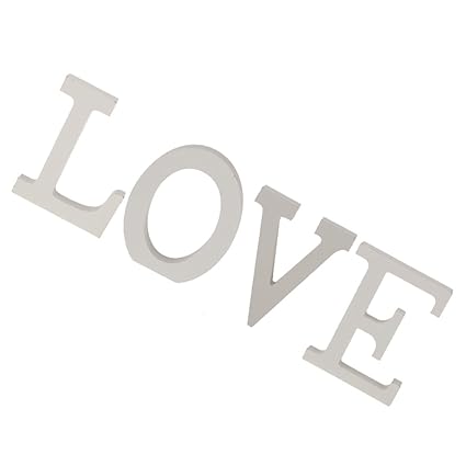 Segolike Shabby Chic Vintage Style Wooden Block Freestanding L-O-V-E Alphabet Letters Wedding Decor