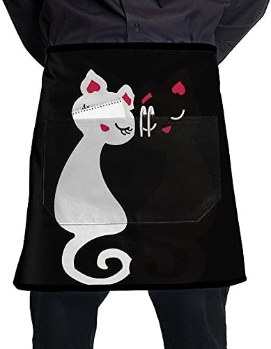 I Love Pussy Cats Unisex Fashion Pocket Waist Apron Restaurant Waitress Waiter Half Bistro Aprons