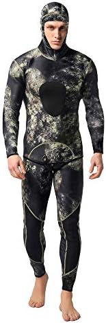 Erduo 2PCS Men Diving Suit Neoprene 3mm Spearfishing Wetsuit Surf Snorkel Swimsuit Split Diving Suits Surf Camouflage Clothing