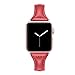 Secbolt Leather Bands Compatible Apple Watch Band 38mm 40mm Slim Replacement Wristband Sport Strap for Iwatch Series 5 4 3 2 1 Stainless Steel Buckle