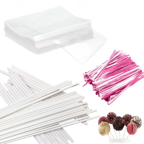 Basquei Cake Pop Sticks 6 Inches, Cake Pop Bags (3.9