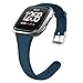 OenFoto Sport Bands Compatible Fitbit Versa/Versa 2 &Versa Lite Edition, Soft Silicone Slim Thin Narrow Small Replacement Wristband Strap for Fitbit Versa Smart Watch,Women Men, Slate Blue Small
