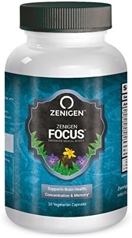 #1 Natural Nootropic Supplement, Smart Drug &amp; Brain Health Cognitive Booster / Enhancer for Memory, Focus, Concentration, Alertness w/ St. John's Wort, Gingko, Vinpocetine, Huperzine-A: Zenigen FOCUS