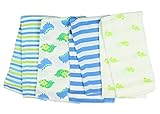 Gerber Boy Print Prefold Diaper Burp Cloths - Dinosaurs and Stripes (4 Count)