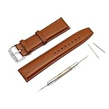 MOTONG 22mm Replacement Genuine Leather Watch Band For Motorola Moto 360 Watch 2nd Gen,Men's 46mm