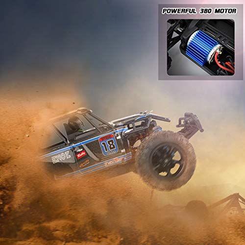 Remote Control Car, 4WD 1:18 Scale High Speed 40+ km/h Off Road Monster Toys RC Truck for Kids and Adults, MiraTekk Waterproof 2.4Ghz Radio Controlled RC Car 2 Rechargeable Batteries for 40+ Min Play