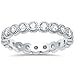 Oxford Diamond Co Sterling Silver Antique Style Bezel Set Eternity Stackable Ring Sizes 5