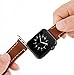 AutumnFall Luxury Leather Wristband with Metal Clasp and Adapters for Apple Watch Series 1, Series 2 38mm (Brown)