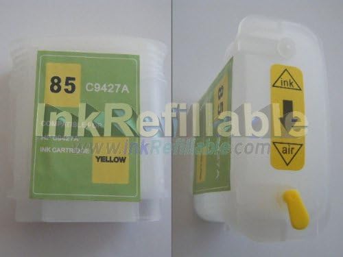 Refillable 85 yellow ink cartridge C9427A for HP Designjet 130 130gp 130nr 30 30n 90 90gp 90r series high capacity high yield