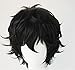 TOKYO-T Joker Wig Persona Cosplay Eyeglass Set Black Short Hair Accessory with Glasses