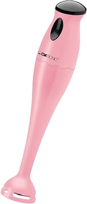 Pürierstab | Stabmixer | 180 Watt | Edelstahl Messer | Rührstab | Babynahrung, Suppe, Smoothies, Püree, Sauce | mit 500 ml Mixbehälter | SM 3577 pink