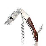 YIMI Hippocampus Type Multifunctional Corkscrew stainless steel&solid wood wine Bottle Opener and Foil Cutter, the Favoured Choice of Sommeliers, Waiters and Bartenders Around the World S001