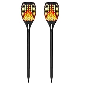 XZN Led-tuinverlichting op zonne-energie, 2 stuks, IP65 waterdicht, 96 leds op zonne-energie voor buiten, tuinfakkel…