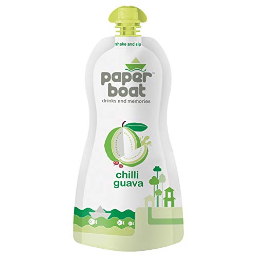 Paper Boat Chilli Guava Fruit Juice, No Preservatives and Colours (Pack of 6, 200ml each)