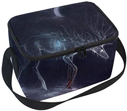 Lunch Bag Galaxy Deer Head Lunch Tote Lunch Box Bag with Shoulder Straps