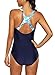 CharmLeaks Womens Bathing Suits Athletic Swimsuits Water Aerobic Swimwear Blue M