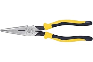 Klein Tools J203-8 8-Inch Needle Nose Pliers, Heavy Duty Cutting, Extended Handles, High Leverage, Induction Hardened with Ho