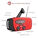 [2018 Upgrade]Houkiper Portable Emergency Weather Radios Hand Crank Solar Self Powered NOAA WB AM FM Radio /Bright LED Flashlight 1000mAh Phone Power Bank for Hurricane Camping Outdoor Survival(Red)