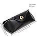 Boleke Unisex Handmade Genuine Leather Eyeglass Case Vintage Sunglasses Eyewear Protective Holder(Bronze Magnetic Snap)black