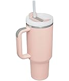 GOGOJOVE 40 OZ Tumbler with Handle and Straw,Double