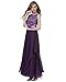 CARVAIN Sleeveless Deep-V Back Lace Bridesmaid Prom Long Evening Dress