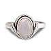 Chuvora 925 Sterling Silver White Moonstone Oval Rope Edge Vintage Band Ring Size 6, 7, 8